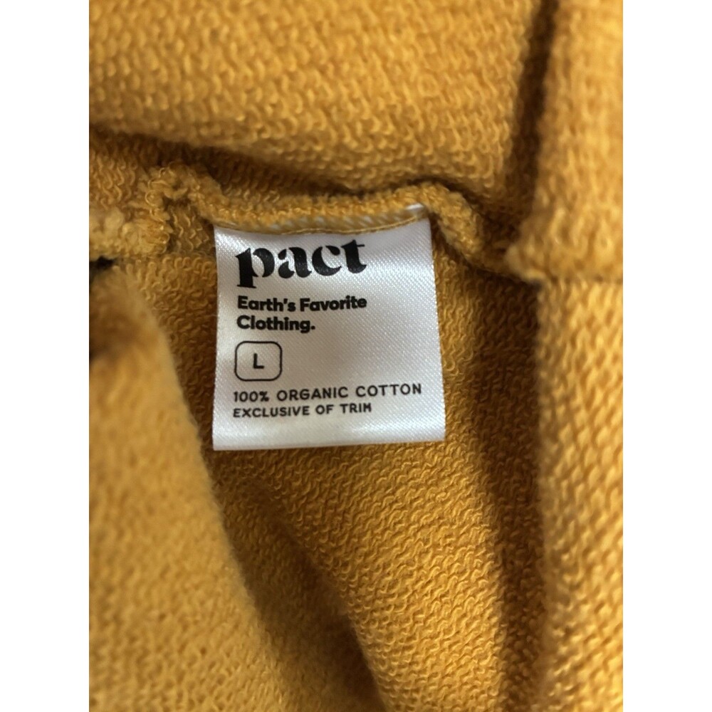 Pact Organic Cotton Sweatshirt Mustard Yellow Size Large Crew Neck Over Sized - Picture 7 of 12